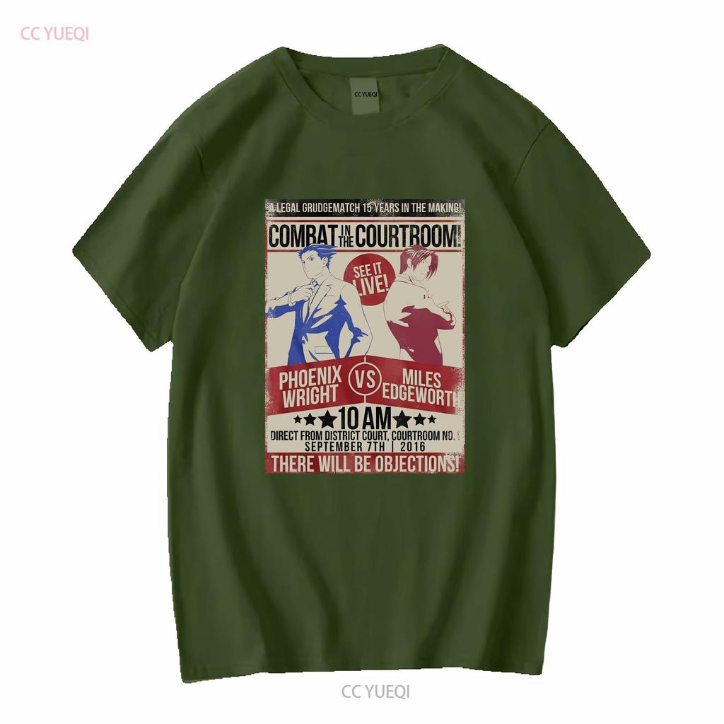 Ace Attorney Fight Heather Adult T Shirt Vintage Washed Designer Clothes Top For Everyday Wear Breathable Fashion Homme