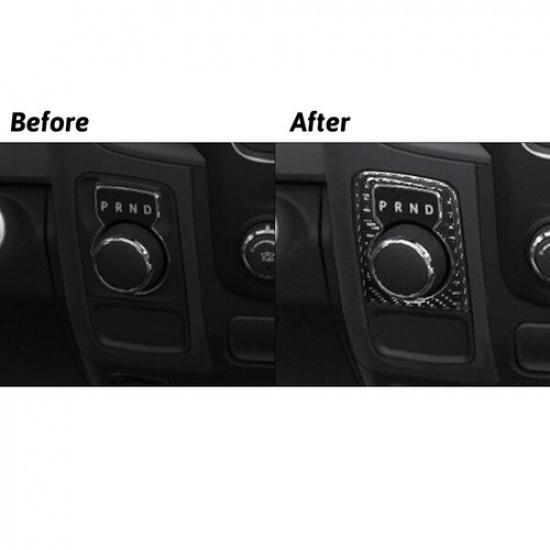 For Dodge RAM 1500 Carbon Fiber Interior Rotary Shifter Accent Cover Trim