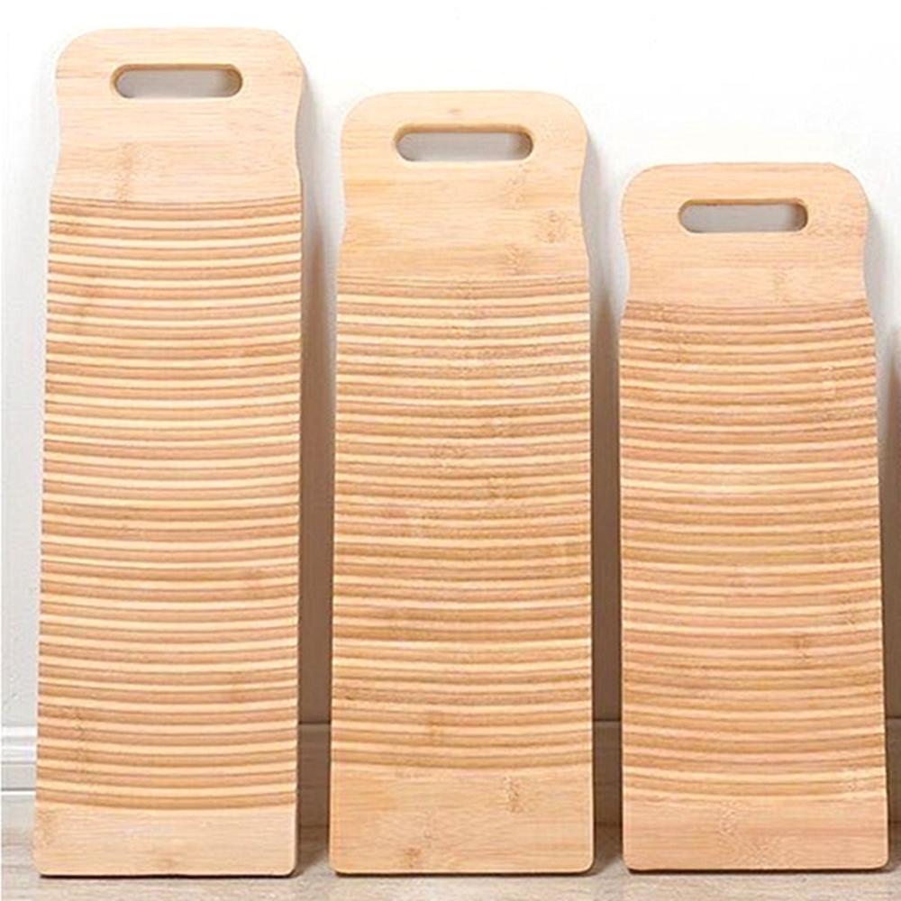 Rectangle Durable Anti-slip Bamboo Scrubboards Laundry Board Clothes Cleaning Tools Washboard