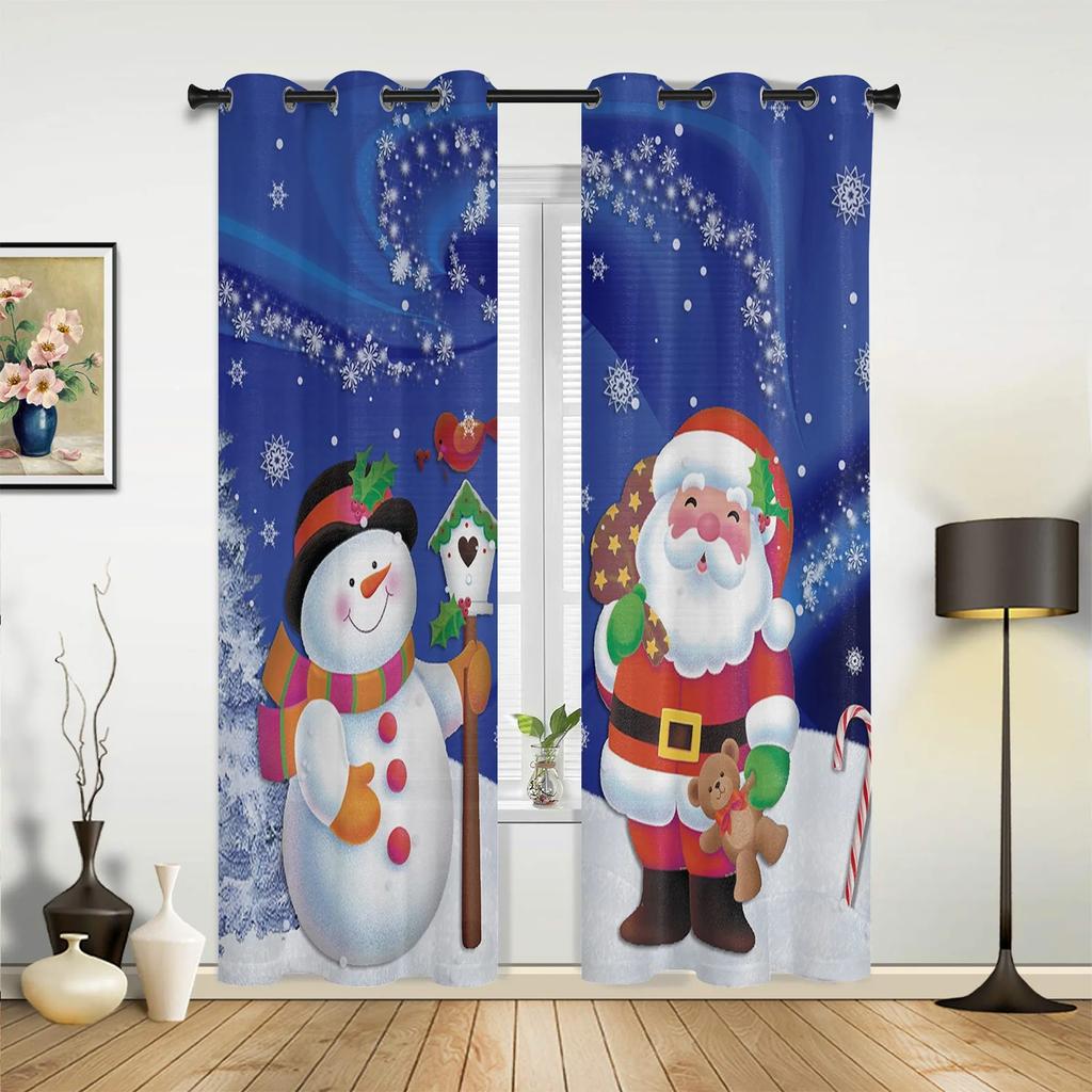 Рождественская елка Подарочные колокольчики Деревня Снег Оконные шторы Декор для дома Спальня Кухня Гостиная Рождественские украшения Рождественские подарки