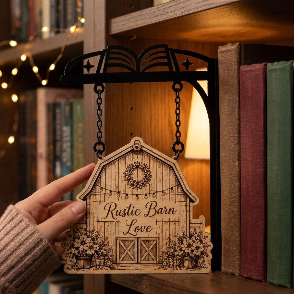 Wooden Tag Library Decor Holder Miniature Bookshelf Hanging Frame  Bedroom