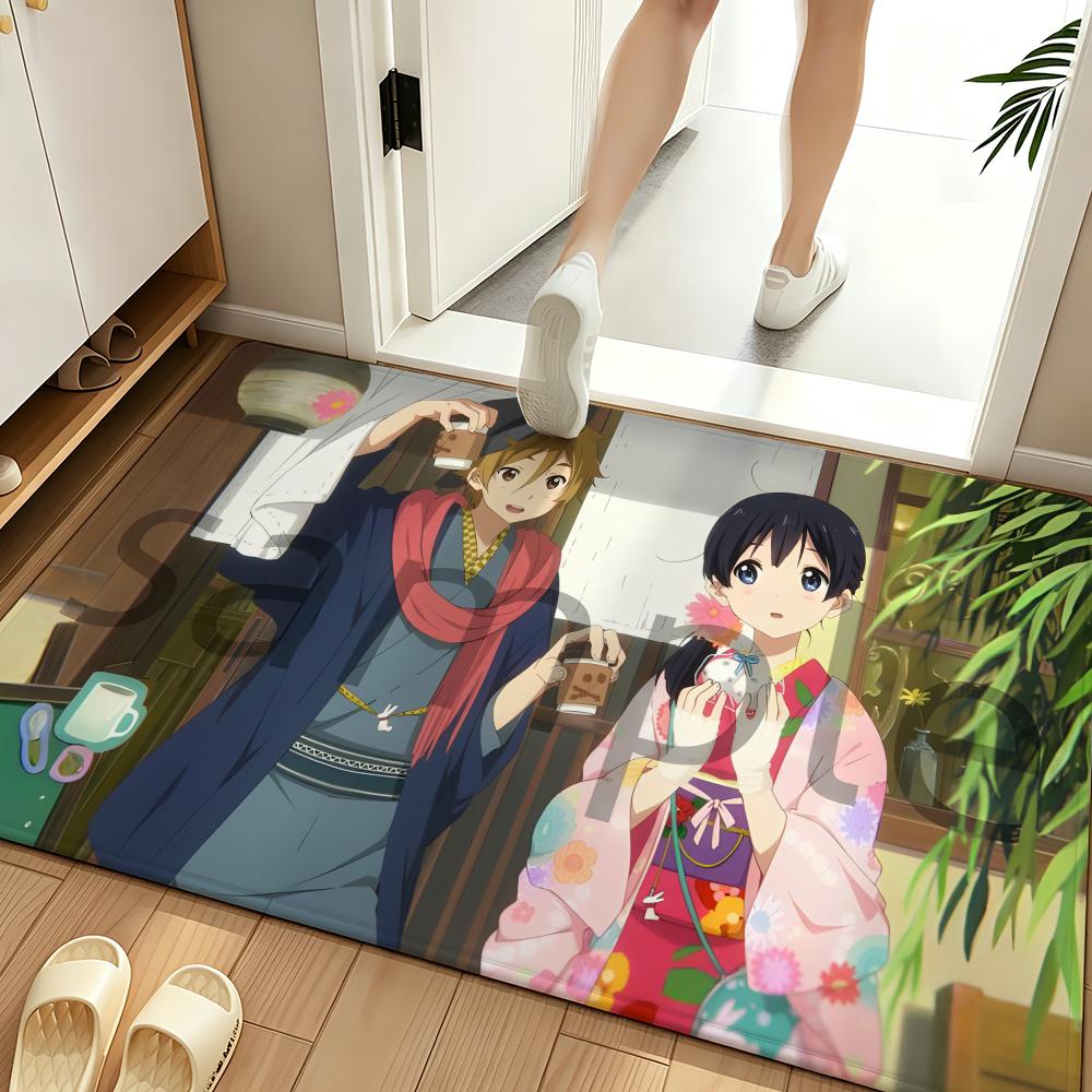 Anime T-Tamako Love S-Story Floor Mat Soft Flannel Floor Mat Suitable for Entryways, Living Rooms, Bedrooms, and Bathrooms