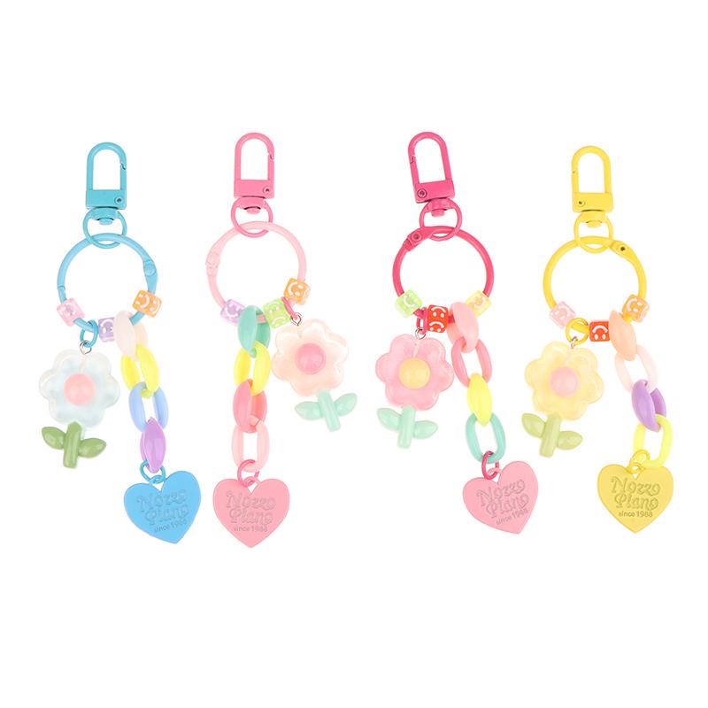 Милый брелок-тюльпан с цветочным кулоном, кольцо для ключей Love, рюкзак, автомобильные подвески, украшение для сумки, аксессуары