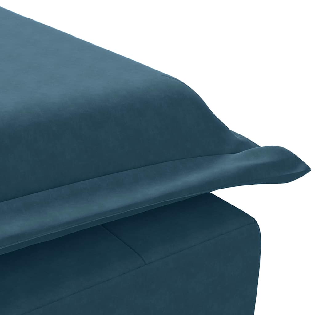Massage Chaise Longue with Neck Roll Blue Velvet