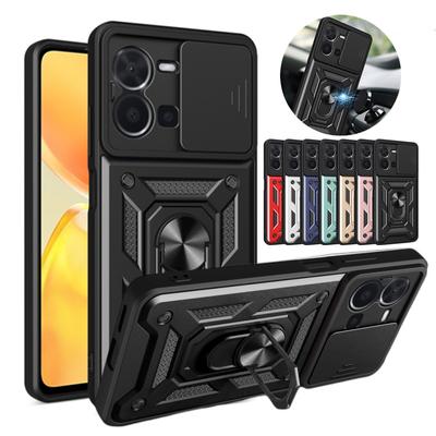 Funda для Vivo Y35 4G Чехол-слайд для камеры, защитный чехол для Vivo Y 35 VivoY35 35Y, ударопрочный чехол-подставка для телефона Capa