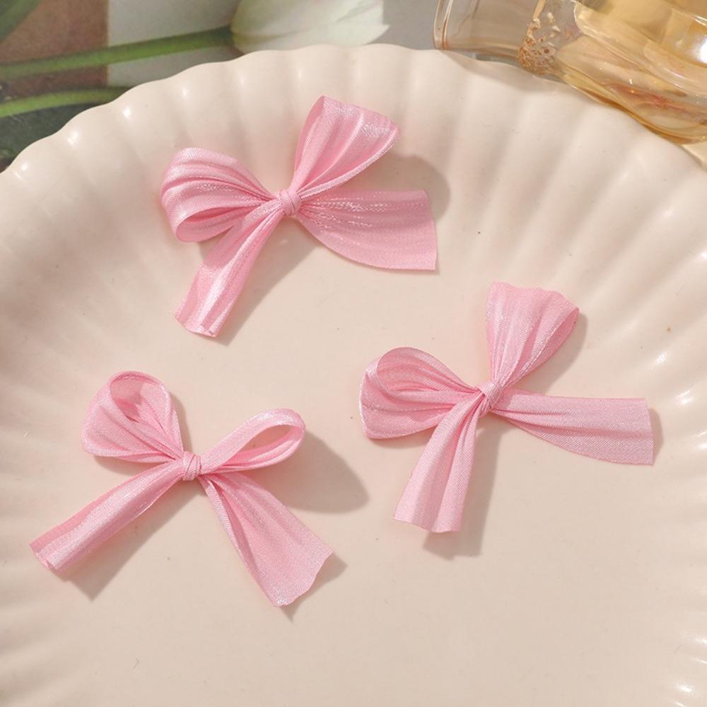 10Pcs Fashion Net Yarn Butterfly Knot Hair Clip Bow Knot DIY Bowknot Decor Materials Pearlescent Satin Ribbon Girls