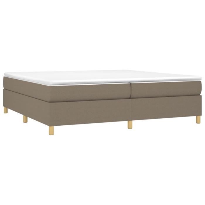 3144550 vidaXL Divan Bed with Mattress Taupe 200x200 Cm Fabric