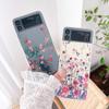 Для Samsung Galaxy Z Flip 4 3 чехол с маленьким браслетом с цветочной росписью прозрачный противоударный жесткий чехол для Samsung Zflip4 Flip3 чехол