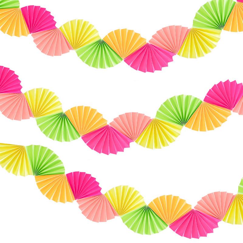 Бумажные украшения в виде вееров для дня рождения: Подвесные украшения и вымпелы