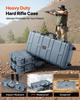 Hard Rifle Case, Lockable Rifle Case with 4 Layers Pre-cut Foams, 914 mm Gun Storage with Wheels, IP67 Waterproof & Dustproof Pistol Storage Cases for