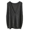 Vest Women's Autumn Sleeve V-Neck Sleeveless Knit Sweater Casual Loose Solid Color Sweater Vests
