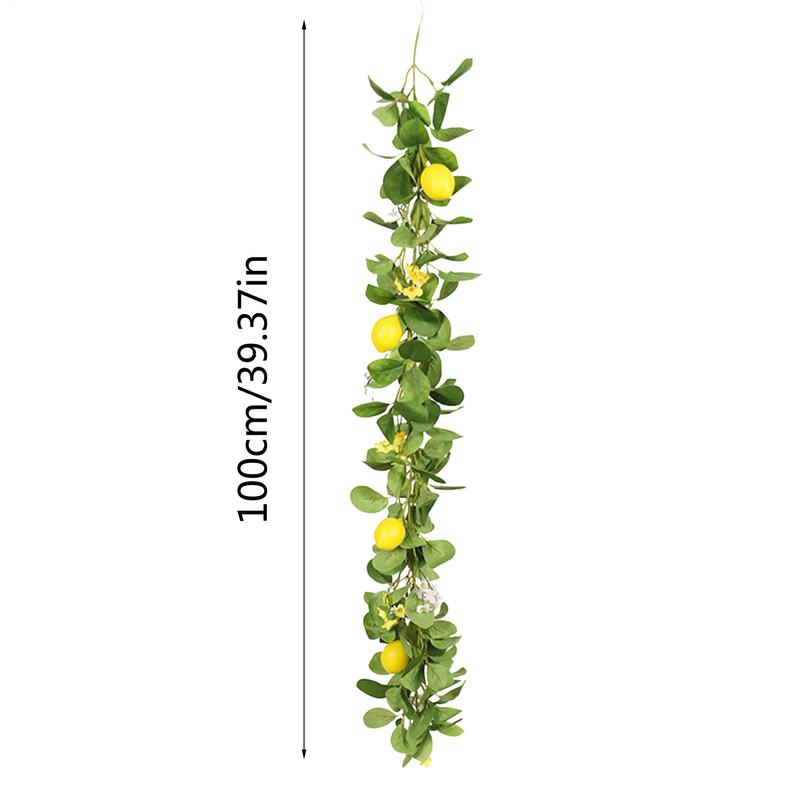 Fake Lemon Garlands Fake Leafs Rattan Artificial Plants Yellow Green Plastic Material Garden Deco Home Decoration