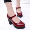 2024 High Quality Shoes Female Slingbacks Women's Pumps Autumn Round Toe Buckle Shallow Solid Dress Office Chunky Heels Shoes