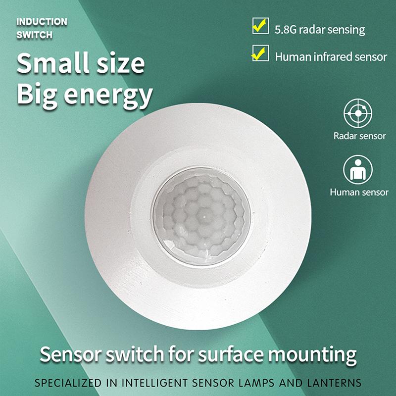 AC/DC24-265V PIR Датчик движения Выключатель света Инфракрасный детектор движения человека Потолочный Монтаж 360 градусов Диапазон обнаружения