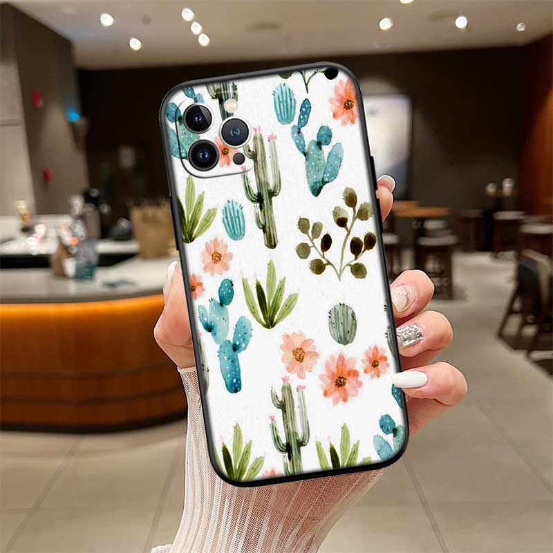 UP49 Watercolour Cacti Phone Case for Samsung Galaxy S20 S21 S22 Ultra FE + Plus A21S A22 A24 A25 A26 A30 A30S A31