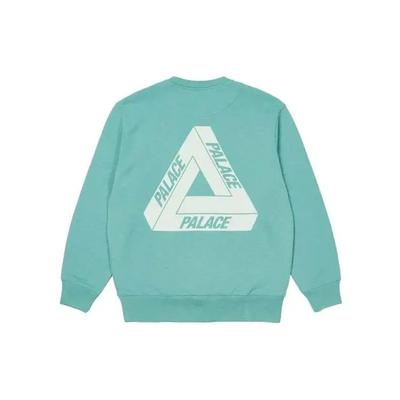 Palace Толстовка с круглым вырезом Slub и треугольным логотипом, топы унисекс, мятно-зеленый P21CS072
