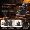Indoor Halloween Home Decor Rocking Chair Ghost/Skeleton Ornament, Wooden Desktop Decoration, Dynamic Creative Desk Accessory Spooky Ghost Figurine