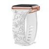 Ремешок с цветочной гравировкой для Apple Watch Band 40 мм, 44 мм, 41 мм, 49 мм, 45 мм, 38 мм, 42 мм, силиконовый браслет iwatch series 9 7 se 6 8 ultra 2