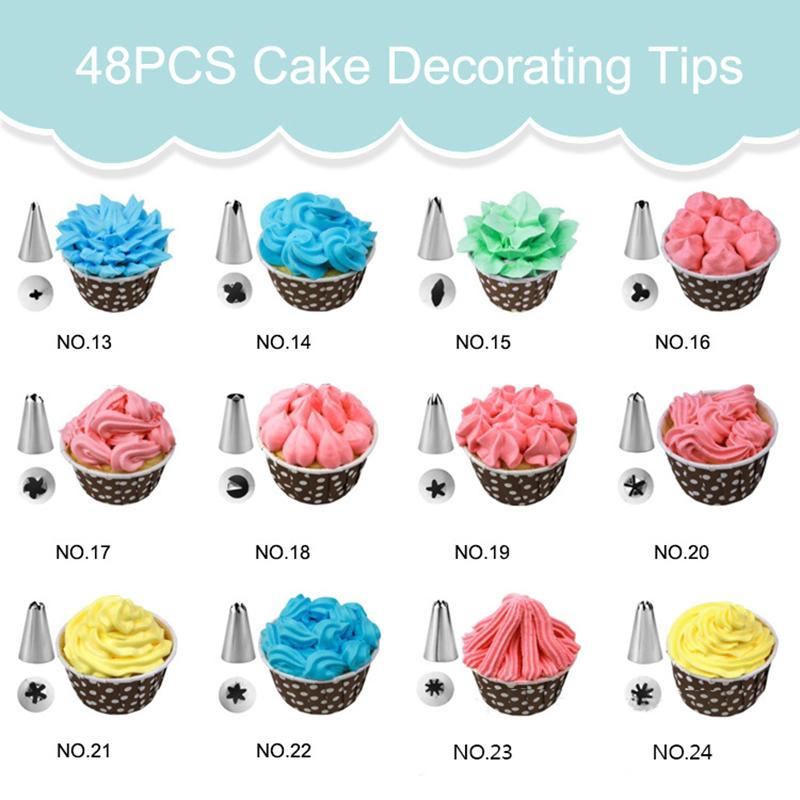24/36/48 шт. насадки для труб из нержавеющей стали для глазури набор инструментов коробка для украшения торта
