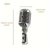 Человеческий голосовой микрофон KTV, винтажный рок-сценический микрофон в стиле ретро, ​​домашний микрофон K Song, полностью металлический материал