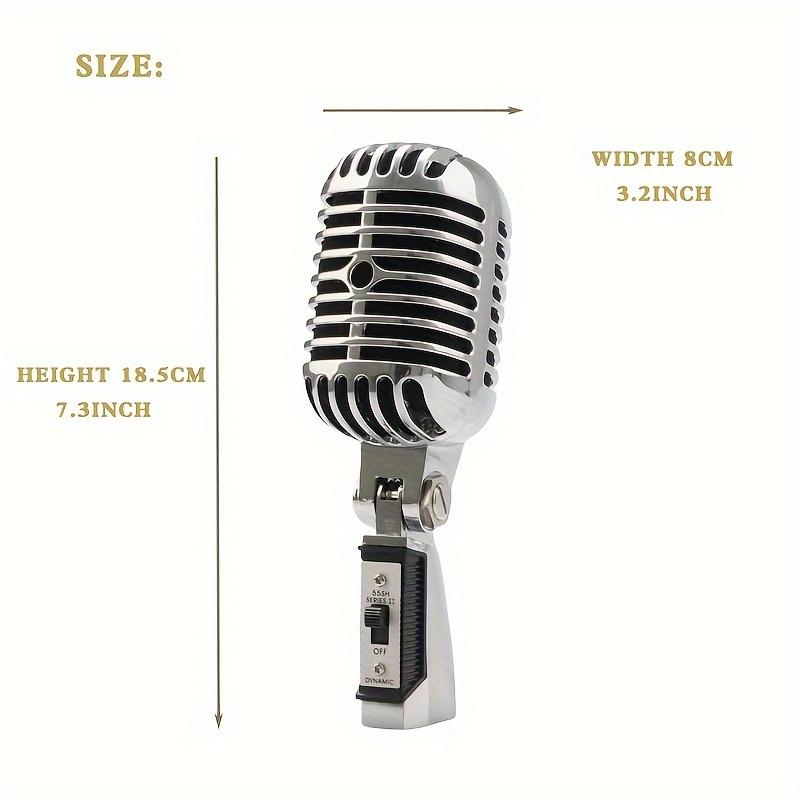 Человеческий голосовой микрофон KTV, винтажный рок-сценический микрофон в стиле ретро, ​​домашний микрофон K Song, полностью металлический материал