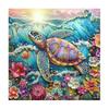 Acrylic Painting By Numbers Kits Sea Turtle Coloring By Numbers Animals Picture For Diy Gift 40x40cm/16x16inch Without Frame