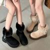 Fashion Comemore Fur Padded Thick-soled Snow Boots Women's 2025 New Winter Warm Cotton Shoes Casual Middle Heel Side Zipper Female Botas