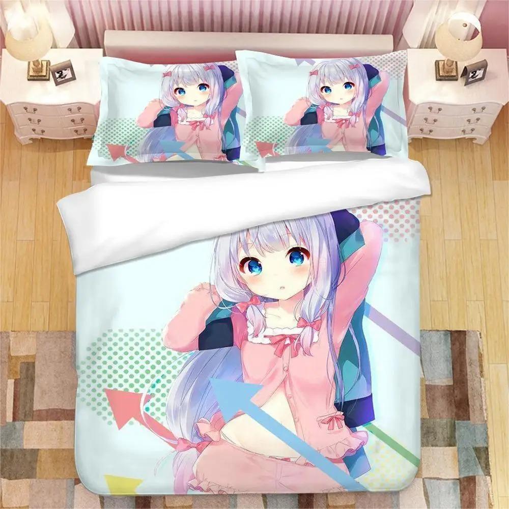 Аниме-девушка Изуми Сагири 3D-печатный комплект постельного белья King Duvet Cover Pillow Case Одеяло Cover Постельное белье Постельное белье Домашний текстиль