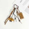 Trendy Y2K Tassel Key Chain Fluffy Braided Phone Lanyard Brown 3D Bag Pendant Charms Luggage Tag