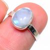 Natural Rainbow Moonstone Gemstone 925 Solid Sterling Silver Gift Ring S.6 V3Z85