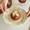 Креативная однотонная керамическая тарелка, роскошные ресторанные тарелки для пасты, уникальные полые десертные тарелки, бытовая посуда