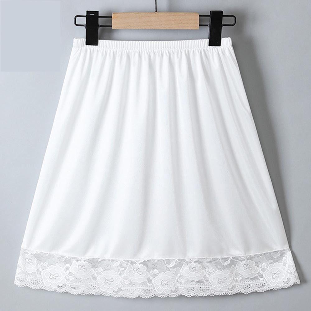 Thin JK Underpants Lace Edge Underskirt Women Petticoats Anti-Lighting Underskirt Silk Dress Slip
