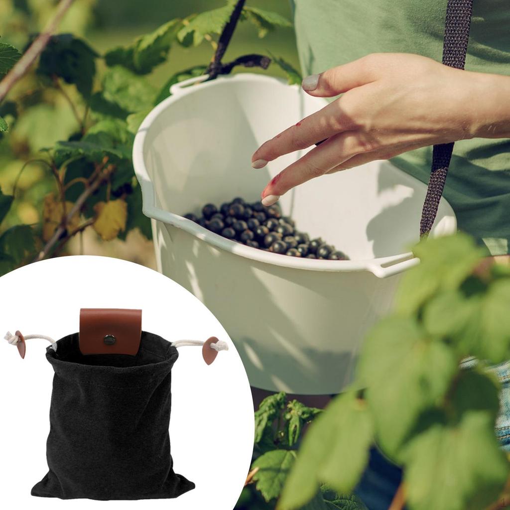 Canvas Foraging Bag with Belt Loop 8.5x7.9inch Compact Lightweight Accessory Water Resistant