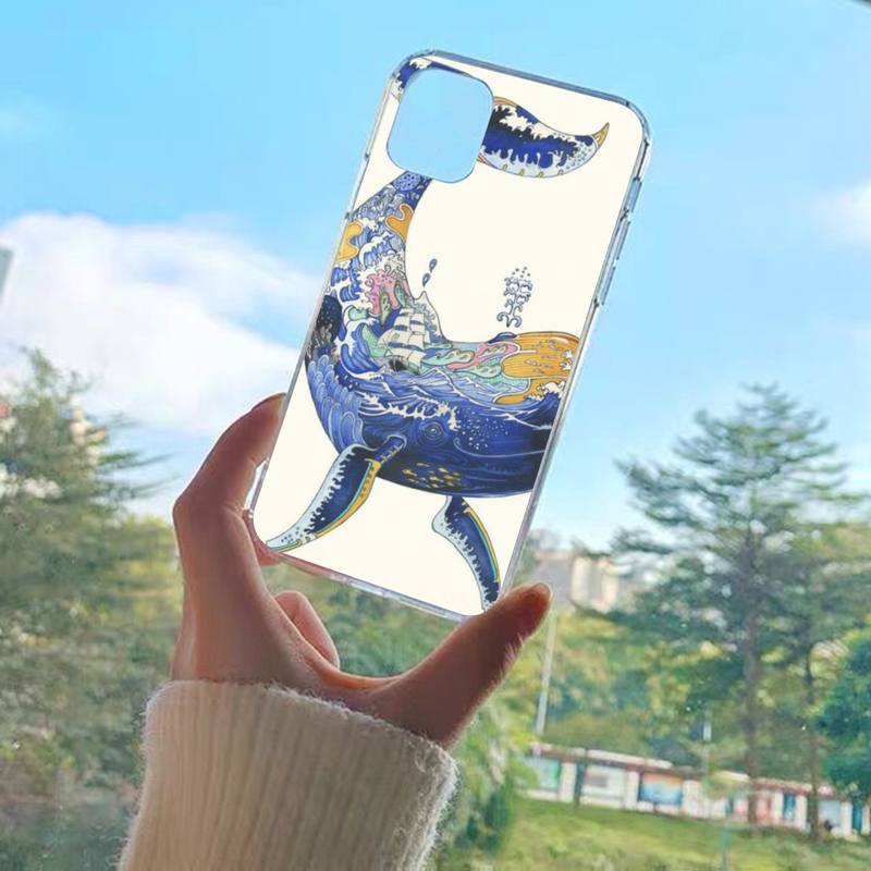 YNDFCNB чехол для телефона с изображением кита, рыбы, волны и моря для iPhone XR X XS Max 14 13 Pro Max 11 12 Mini 6 7 8 plus SE 2020, чехол с принтом
