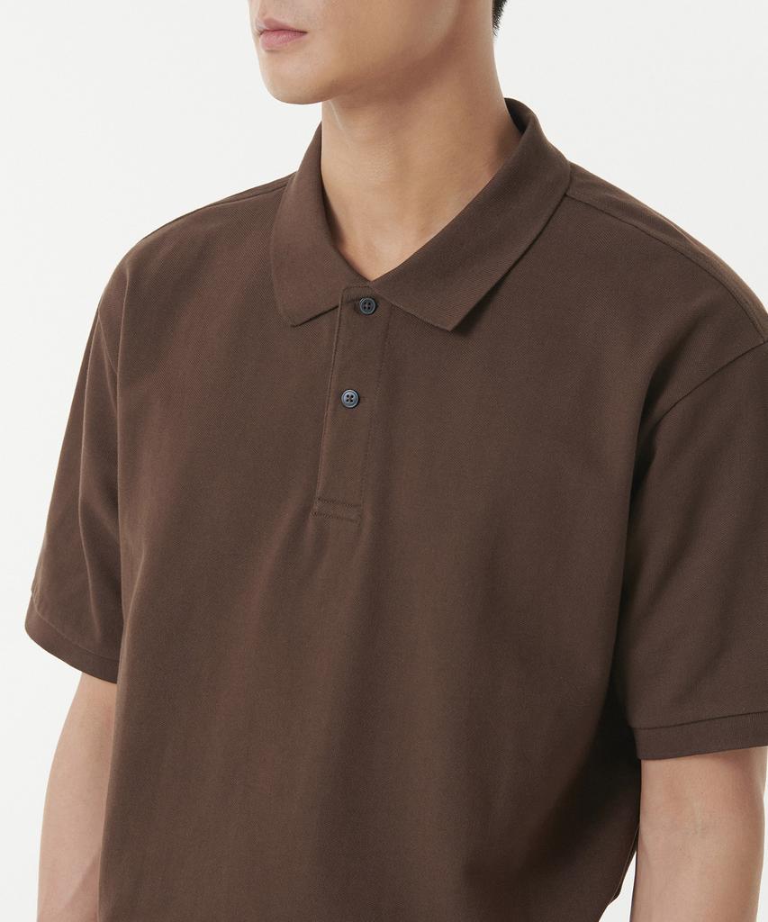 MUSINSA STANDARD Relaxed Fit Pique Polo Shirt [Baroque Brown]