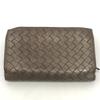 BOTTEGA VENETA Кошелек на молнии Intrecciato Складной кошелек Кожа Коричневый