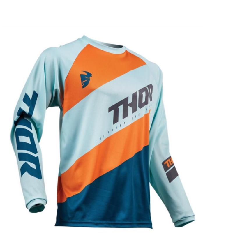 Мужская дышащая футболка с длинным рукавом для внедорожного мотоцикла на весну/лето