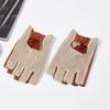 Half-finger Male Sheepskin Machinist Gloves Half-finger Leather Driving Gloves Sports Fishing