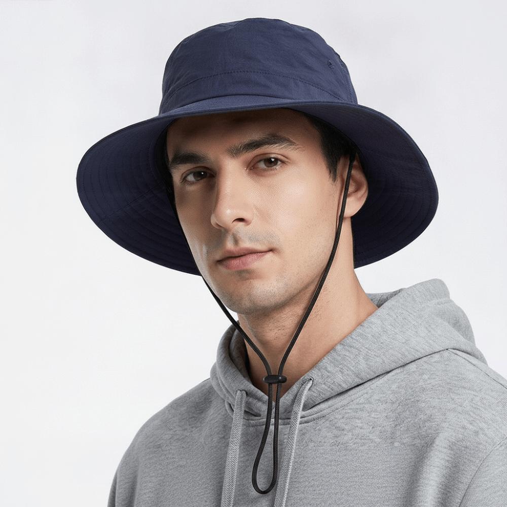 Breathable Fisherman Hat Solid Color Sun Protection Hat Windproof Hiking Cap Outdoor Hiking