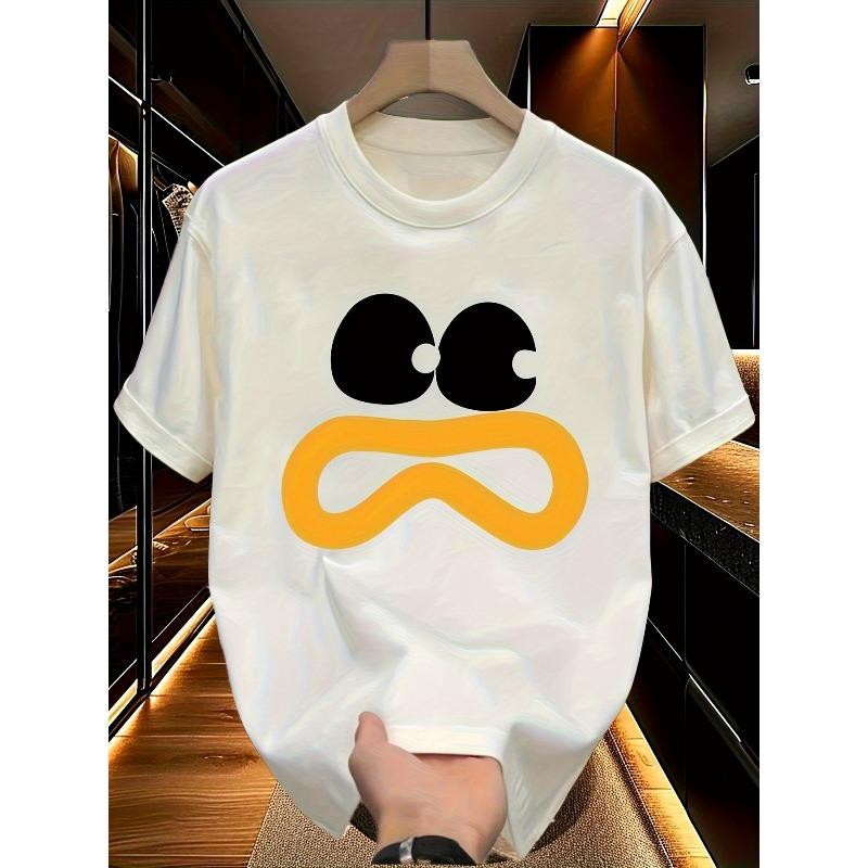 European sizes Creatively designed funny expression printed crew-neck T-shirt, made of lightweight, comfortable and breathable fabric, with advanced