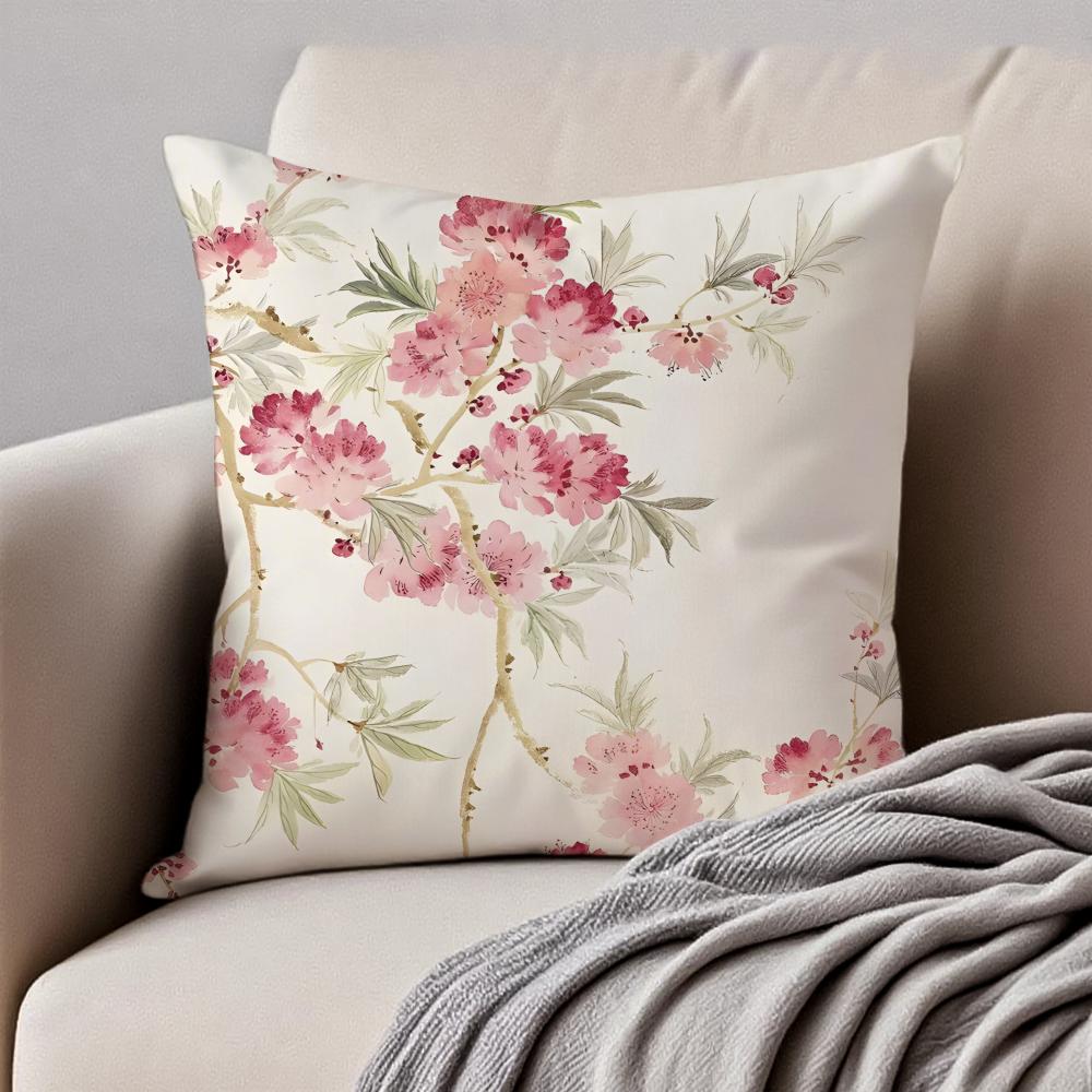 Цветы груши Цветы абрикоса Весенний цветок Наволочка для подушки Чехол для подушки Антипылевой Невидимая молния Короткий плюш Подушка для дивана