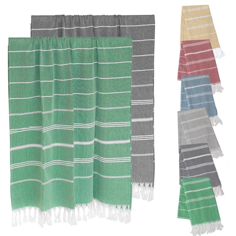2 шт. турецкое пляжное полотенце ультра легкое супер впитывающее банное полотенце с кисточками для плавания и кемпинга