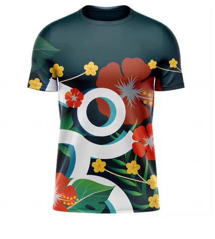 Simple Fashion Running T-Shirt Summer Casual Outdoor Fitness 3D Printed Men's Sports T-Shirt Shoe Neck T-Shirt