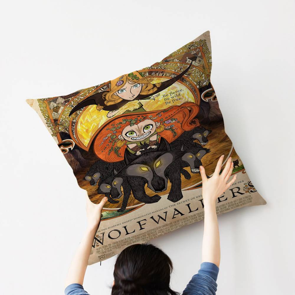 Anime W-Wolfwalker Stitch Lucky Dragon pillow cover sofa cushion cover home room decoration children gift