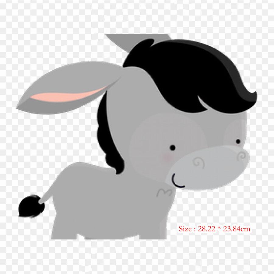 Burro Donkey Mule Iron On Heat Transfer Printing Vinyl Patches Sticker for Clothes DIY Appliques Washable Patches