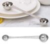 Rustless Steel Double Spoon Double End Coffee Scoop Multi spec Seasoning Spoon  Cafe Bar