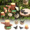 Multicolor Miniature Birds Figurines Resin Mini Birds' Nests Statue  Outdoor Indoor