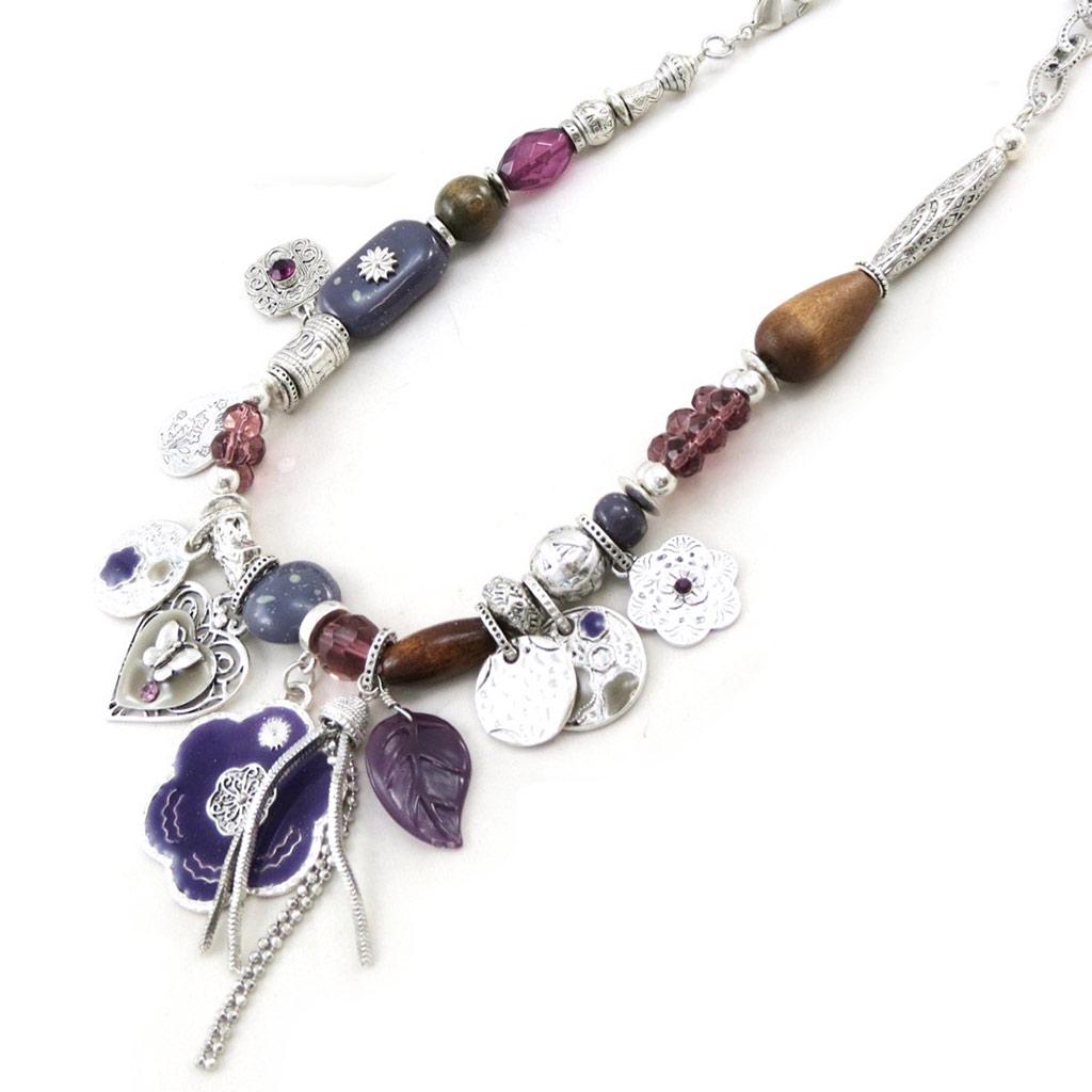 Les Trésors De Lily [C5320] — Дизайнерское колье «Бабушка» фиолетового цвета
