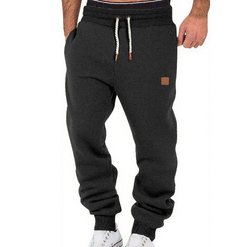 Men's Pants Spring and Autumn Solid Color Trendy Sports Casual Sweatpants Loose Tied Feet Stacking Pants