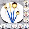 4pcs Cutlery Set Non-slip Smooth Edge Comfortable Grip 304 Stainless Steel Knife Fork Set Ideal For Home Restaurant